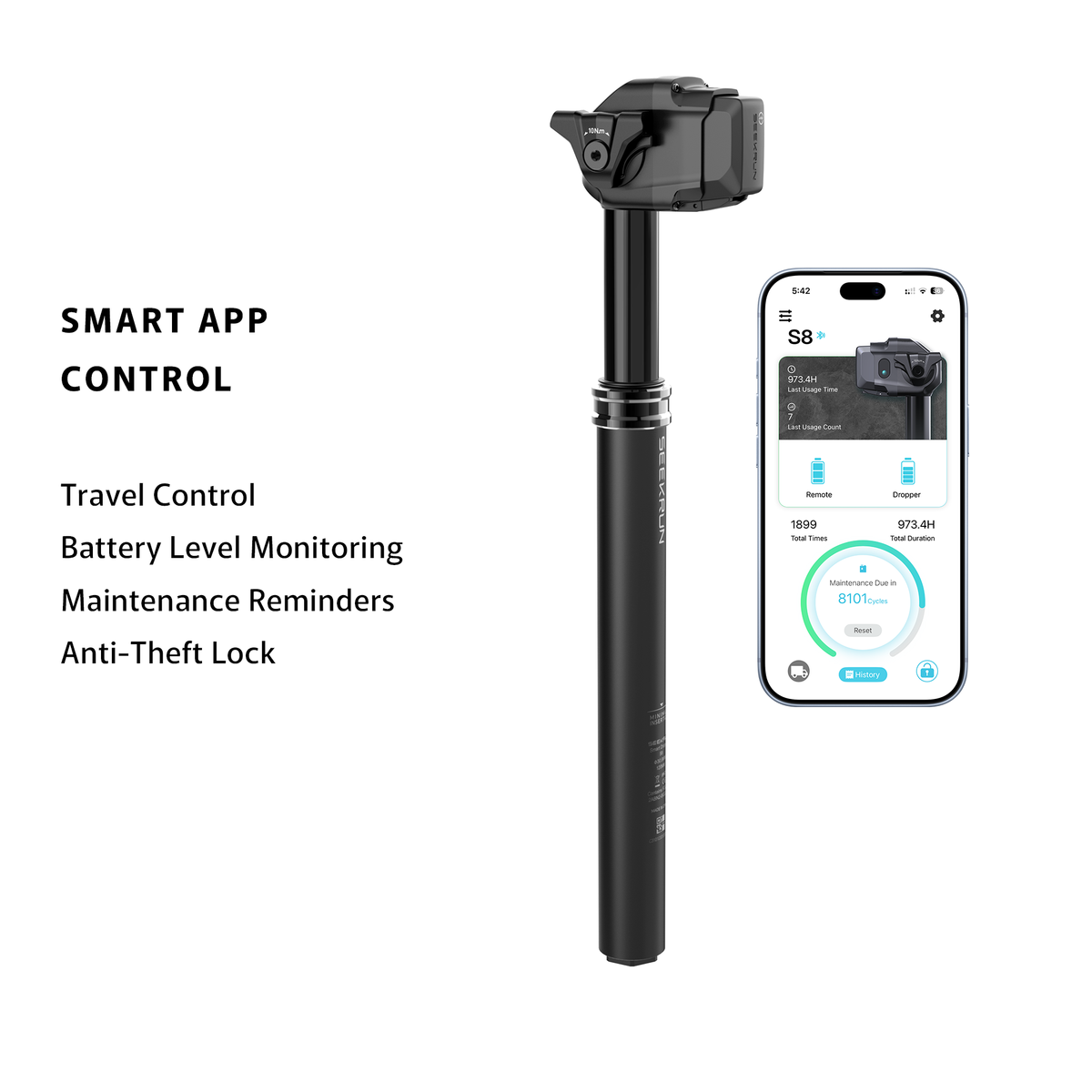 SEEKRUN Wireless Dropper Post S8